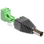 DeLOCK Adapter DC 2.1 x 5.5 mm male > Terminal Block - Adaptér napájení - svorkovnice se 2 piny (M)