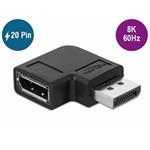 Delock Adaptér DisplayPort 1.4 samec na samice 90° nakloněný doprava 8K 60 Hz 66297