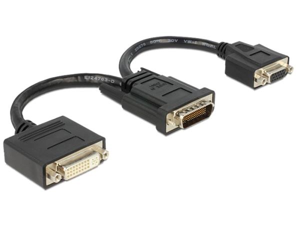 Delock adaptér DMS-59 (M) > DVI 24+5 (F) + VGA (F) 20 cm 65555