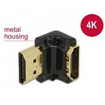 Delock Adaptér High Speed HDMI s Ethernetem – HDMI-A samice > HDMI-A samec 4K 90° pravoúhlý dolů černý 65662