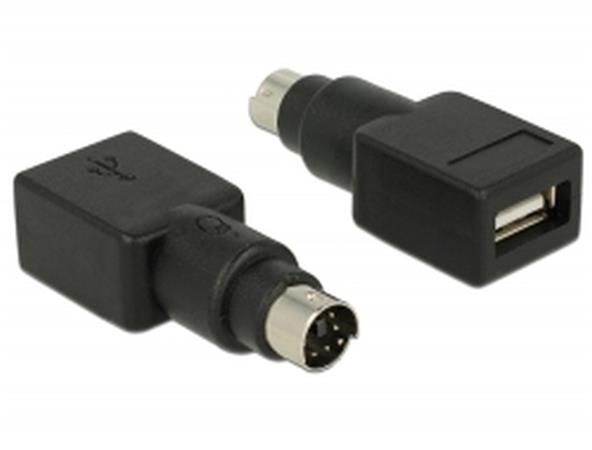 DeLOCK - Adaptér klávesnice / myši - PS/2 (M) do USB (F) - černá 65898