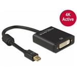 Delock adaptér mini Displayport 1.2 samec > DVI samice 4K aktivní černý 62603