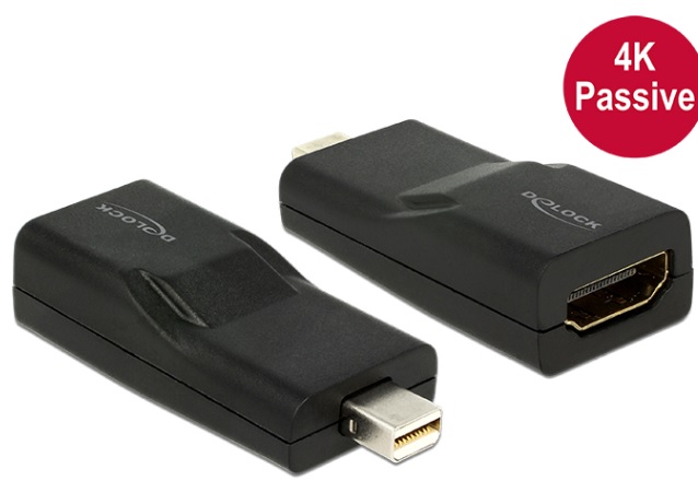 Delock Adaptér mini Displayport 1.2 samec > HDMI samice 4K pasivní černý 65686