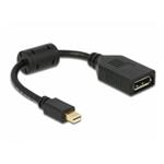 Delock adaptér mini Displayport samec > Displayport samice, černý 65554
