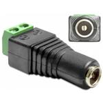 DeLOCK - Adaptér napájení - svorkovnice se 2 piny (F) do DC jack 5,5 x 2,5 mm (F)