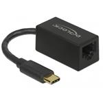 Delock Adaptér Super Speed USB (USB 3.2 Gen 1) s USB Type-C™ samec > Gigabit LAN 10/100/1000 Mbps kompaktní černý 66043