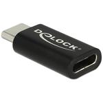 Delock Adaptér SuperSpeed USB 10 Gbps (USB 3.1 Gen 2) USB Type-C™ samec > port samice černý 65697