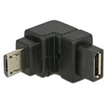 Delock adaptér USB 2.0 Micro-B samec > USB 2.0 Micro-B samice pravoúhlá dolů 65668