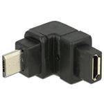 Delock adaptér USB 2.0 Micro-B samec > USB 2.0 Micro-B samice pravoúhlá nahoru 65669