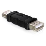 Delock adaptér USB-A samica > USB-A samica, čierny