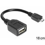 Delock Adapter USB micro-B samec > USB 2.0-A samice OTG 18cm flexibilní husí krk 83293