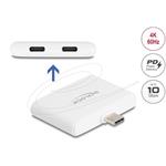 Delock Adaptér z rozhraní USB Type-C™ na USB-C™ Data 10 Gbps a Video 4K, 60 Hz + USB Type-C™, PD, 92 W 61088