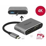 Delock Adaptér z USB Type-C™ na HDMI a VGA s portem rozhraní USB 3.0 a PD 64074