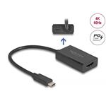 Delock Adaptér ze zásuvku HDMI na zástrčky USB Type-C™ (DP Alt Mode), 4K, s PD o výkonu 100 W 61058