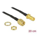 Delock anténí kabel RP-SMA Plug > RP-SMA Jack Bulkhead 200 mm 88876