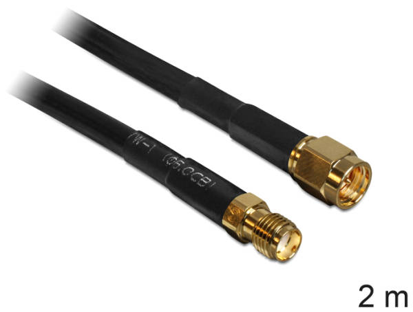Delock Antenna Cable SMA Plug > SMA Jack CFD200 2 m Low Loss 88443