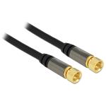 Delock anténny kábel F Plug > F Plug RG-6/U 1m, čierny 88918