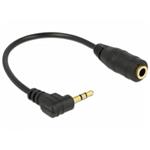 DeLOCK - Audio adaptér - stereo mikro jack (M) do stereo mini jack (F) - 14 cm - černá - úhlový kon
