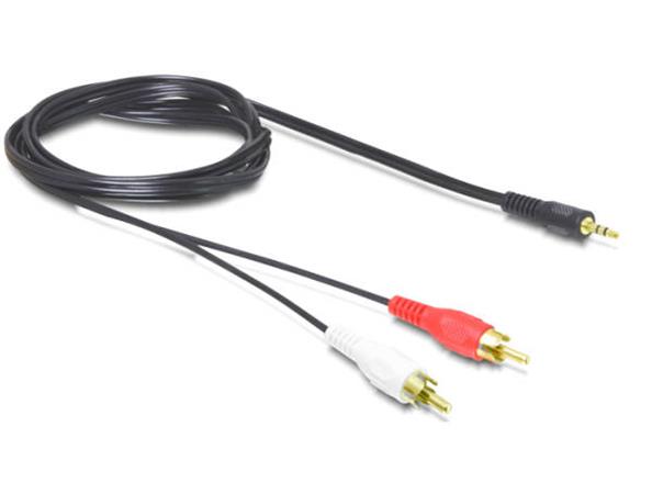 DeLOCK - Audio kabel - RCA x 2 (M) do stereo mini jack (M) - 1.5 m - černá