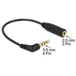 Delock Audio kabel Stereo jack 3.5 mm 3 pin samec > Stereo jack 2.5 mm 3 pin samice pravoúhlá