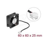 Delock Axiální ventilátor: 12 V DC, 60 x 60 x 25 mm, černý 67295