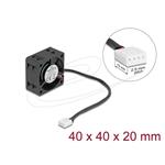 Delock Axiální ventilátor: 24 V DC, 40 x 40 x 20 mm, černý 67299