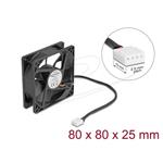 Delock Axiální ventilátor: 24 V DC, 80 x 80 x 25 mm, černý 67301