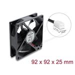 Delock Axiální ventilátor 48 V DC, 92 x 92 x 25 mm s 2-pinovým zásuvkovým konektorem ventilátoru, černý 67447