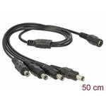 Delock Cable DC Splitter 5.5 x 2.1 mm 1x female > 4x male 0.5m 83287