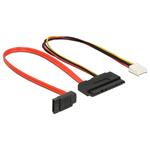 Delock Cable SATA 6 Gb/s 7 pin receptacle + Floppy 4 pin power receptacle (5 V + 12 V) > SATA 22 pin receptacle straigh