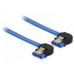 Delock Cable SATA 6 Gb/s receptacle downwards angled > SATA receptacle downwards angled 10 cm blue with gold clips