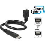 Delock Cable USB 2.0 Micro-B female > USB 2.0 Type-C™ male ShapeCable 0.15 m 83929