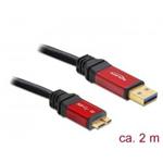 Delock Cable USB 3.0-A > micro-B male / male 2m Premium 82761