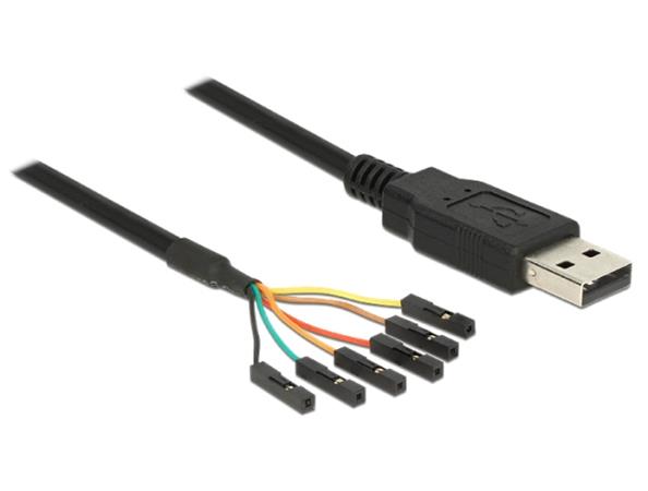 Delock Cable USB male > TTL 6 pin pin header female separate 1.8 m (5 V) 83786