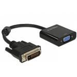 Delock černý adaptér DVI-D 24+1 samec > VGA samice 65658