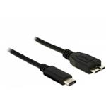 Delock Černý SuperSpeed kabel USB 10 Gbps (USB 3.1, Gen 2) USB Type-C™ samec > USB type Micro-B samec 1 m 83677