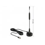 Delock DAB+ Antenna F Plug 0 dBi omnidirectional with magnetical stand fixed black 12412