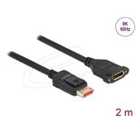 Delock DisplayPort prodlužovací kabel montážní panel 8K 60 Hz 2 m 87097