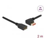 Delock DisplayPort prodlužovací kabel samec 90° pravoúhlý vlevo na samice 8K 60 Hz 2 m 87075