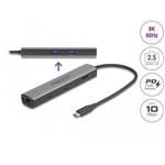 Delock Dokovací stanice USB 40 Gbps USB Type-C™ 8K - HDMI / USB 10 Gbps / 2,5 Gigabit LAN / PD 3.0 100 W 87865