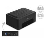 Delock Duální USB dokovací stanice pro 2 x HDD / SSD SATA s funkcemi klonování a mazání 64187