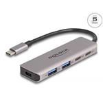 Delock Dvouportový rozbočovač sítě USB 5 Gbps se dvěma porty USB Type-C™, se dvěma porty Typu-A a s konektorem USB 64239