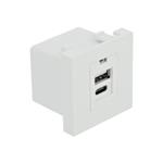 Delock - Easy 45 - USB zásuvka - USB, USB typu C - 1 souprava - 2.1 A - bílá, RAL 9003 81313