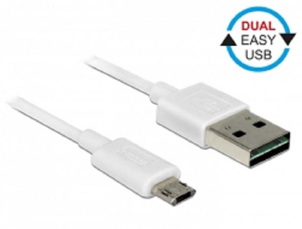 DeLOCK Easy - Kabel USB - USB (M) reverzní do Micro USB typ B (M) reverzní - USB 2.0 - 5 m - bílá 85205