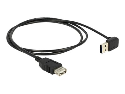 DeLOCK EASY-USB - Prodlužovací šňůra USB - USB (F) do USB (M) - USB 2.0 - 1 m - konektor 90° - čern 83547