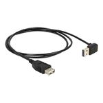 DeLOCK EASY-USB - Prodlužovací šňůra USB - USB (F) do USB (M) - USB 2.0 - 1 m - konektor 90° - čern 83547