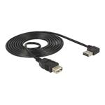 Delock EASY-USB - Prodlužovací šňůra USB - USB (F) do USB (M) - USB 2.0 - 1 m - konektor 90° - čern 83551