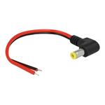 Delock - Elektrický kabel - DC jack 5,5 x 2,5 mm (M) úhlový do obnažený drát - 12 - 36 V - 5 A - 15