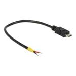 DeLOCK - Elektrický kabel - obnažený drát do Micro USB typ B (M) - 5 V - 15 cm - černá 85306
