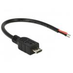 DeLOCK - Elektrický kabel - obnažený drát do Micro-USB typ B (pouze napájení) (M) - 10 cm - černá